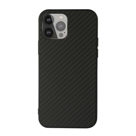 Funda iPhone 13 Pro Max Efecto Cuero Textura Fibra de Carbono