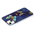 Funda fluorescente de mariposas para el iPhone serie 13