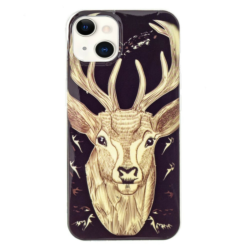 Funda fluorescente de ciervo majestuoso para el iPhone 13