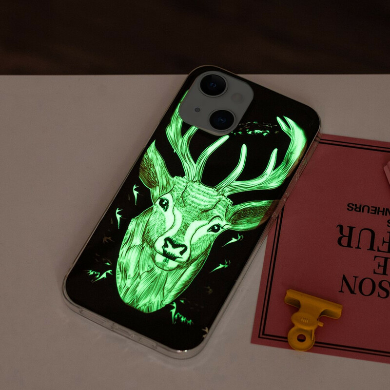 Funda fluorescente de ciervo majestuoso para el iPhone 13