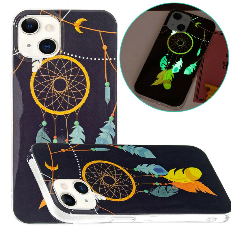 Funda fluorescente única para iPhone 13 Dreamcatcher