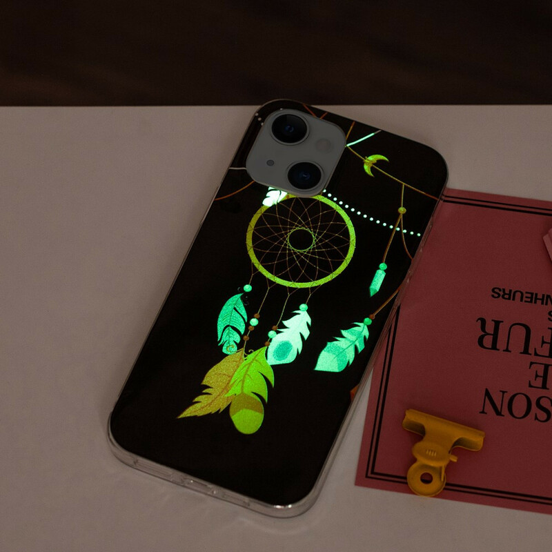 Funda fluorescente única para iPhone 13 Dreamcatcher