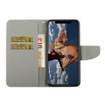 Funda familiar de búho para iPhone 13 con cordón