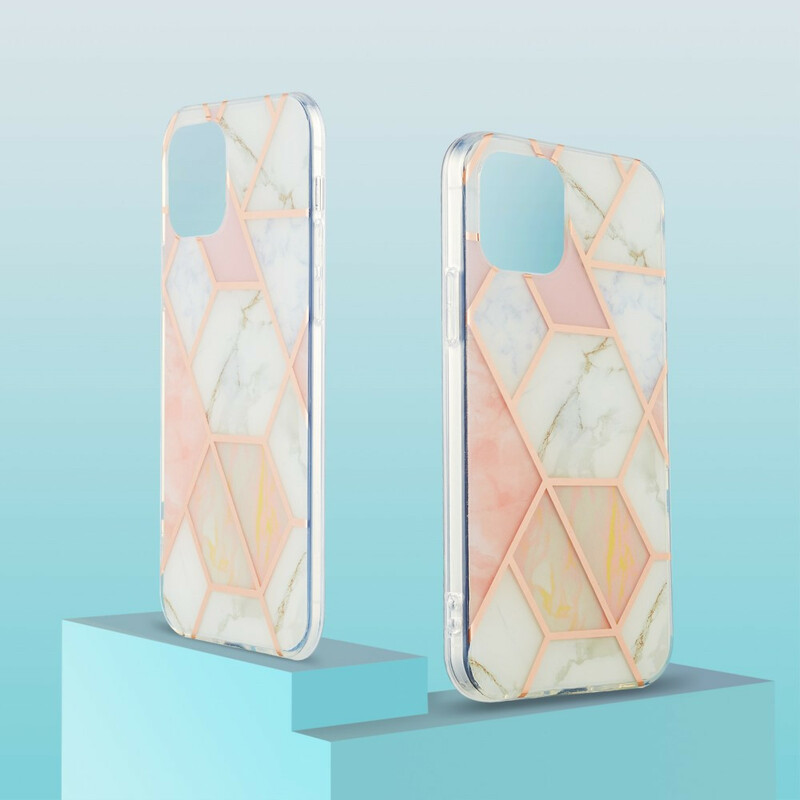 Funda geométrica de mármol para el iPhone 13