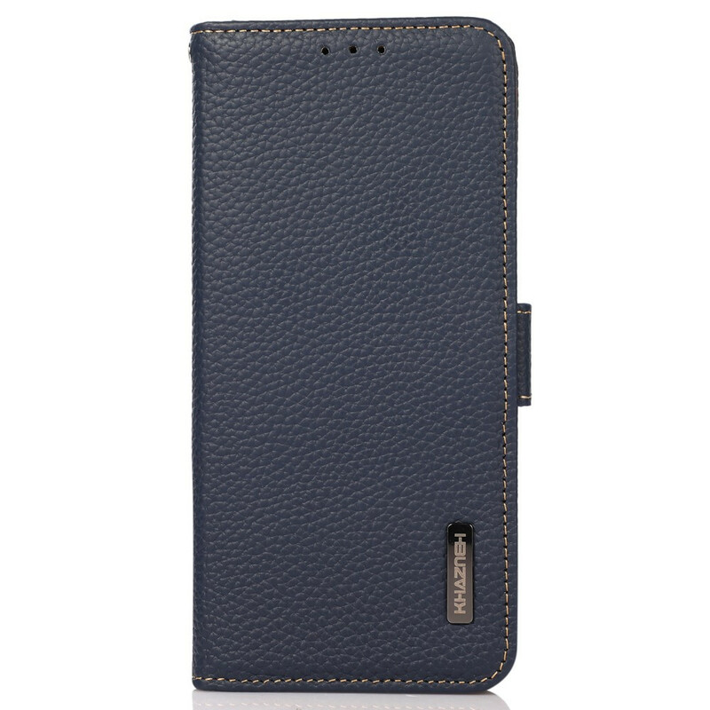 Funda iPhone 13 Piel genuina Litchi KHAZNEH