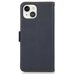 Funda iPhone 13 Piel genuina Litchi KHAZNEH