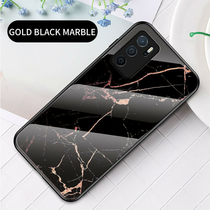 Oppo A16 / A16s Marble Colors Funda de cristal templado