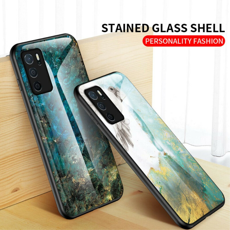 Oppo A16 / A16s Marble Colors Funda de cristal templado