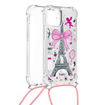 Funda para iPhone 13 con cordón de la Torre Eiffel