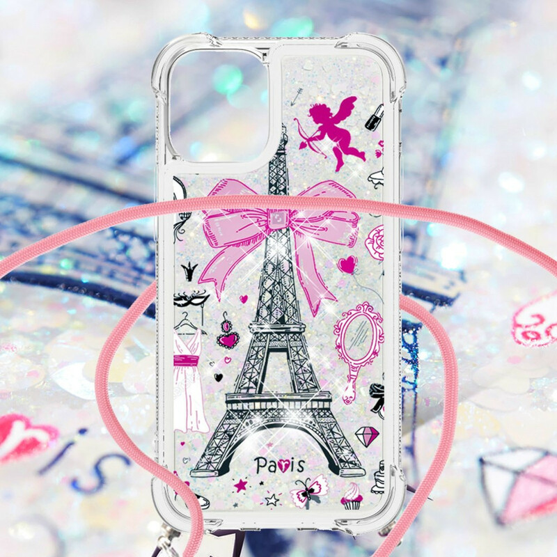 Funda para iPhone 13 con cordón de la Torre Eiffel