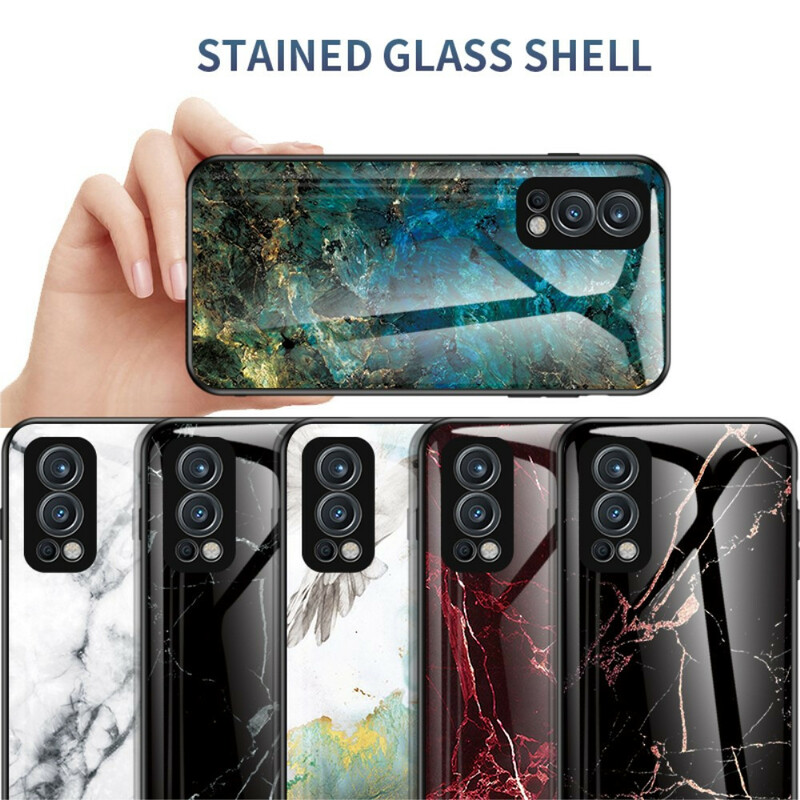OnePlus Nord 2 5G Funda Marble Colors Tempered Glass