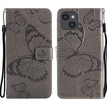 Funda para iPhone con cordón de mariposas gigantes 13