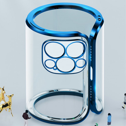 Funda para iPhone 13 con bordes metálicos transparentes SULADA