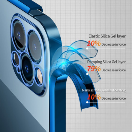 Funda para iPhone 13 con bordes metálicos transparentes SULADA