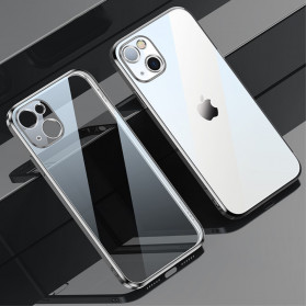Funda para iPhone 13 con bordes metálicos transparentes SULADA