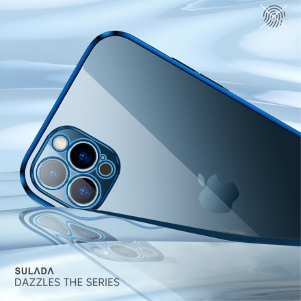 Funda para iPhone 13 con bordes metálicos transparentes SULADA Funda para iPhone 13 con bordes metálicos transparentes SULADA