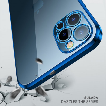 Funda para iPhone 13 con bordes metálicos transparentes SULADA Funda para iPhone 13 con bordes metálicos transparentes SULADA