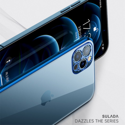 Funda para iPhone 13 con bordes metálicos transparentes SULADA Funda para iPhone 13 con bordes metálicos transparentes SULADA