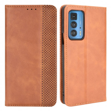 Funda abatible Motorola Edge 20 Pro Efecto Cuero Estilo Vintage