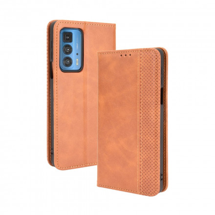 Funda abatible Motorola Edge 20 Pro Efecto Cuero Estilo Vintage