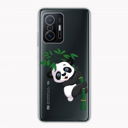 Xiaomi 11T Funda Panda Transparente Sobre Bambú