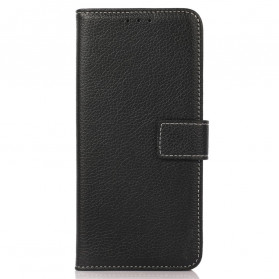 Funda Motorola Edge 20 Pro Lychee Costuras visibles