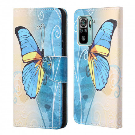 Xiaomi Redmi 10 Butterfly Funda Azul y Amarillo