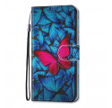 Funda Xiaomi Redmi 10 Butterfly con fondo azul