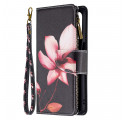 Funda Oppo A54 5G / A74 5G Bolsillo con cremallera Flor