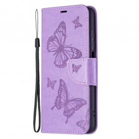 Funda con colgante impresa de mariposa para el Xiaomi Redmi 10