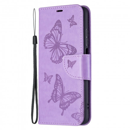 Funda con colgante impresa de mariposa para el Xiaomi Redmi 10
