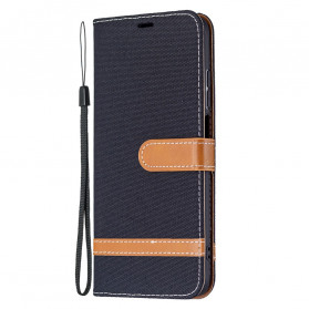 Funda de tela y colgante efecto cuero para el Xiaomi Redmi 10