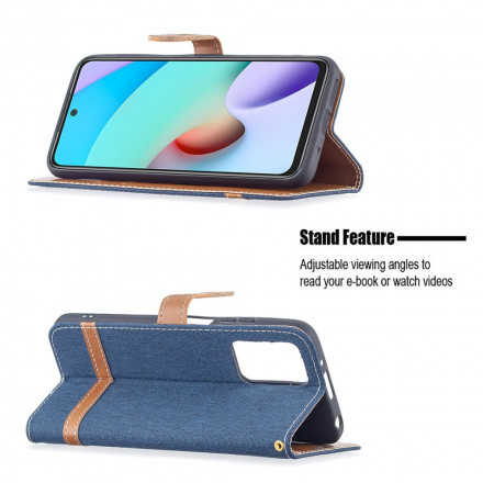 Funda de tela y colgante efecto cuero para el Xiaomi Redmi 10 Funda de tela y colgante efecto cuero para el Xiaomi Redmi 10