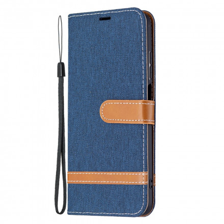 Funda de tela y colgante efecto cuero para el Xiaomi Redmi 10 Funda de tela y colgante efecto cuero para el Xiaomi Redmi 10