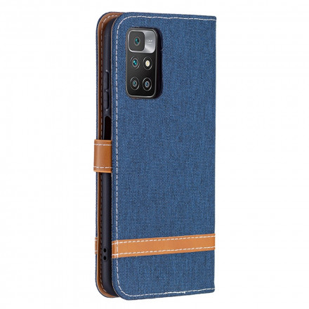 Funda de tela y colgante efecto cuero para el Xiaomi Redmi 10 Funda de tela y colgante efecto cuero para el Xiaomi Redmi 10