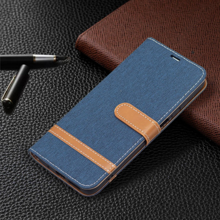 Funda de tela y colgante efecto cuero para el Xiaomi Redmi 10 Funda de tela y colgante efecto cuero para el Xiaomi Redmi 10