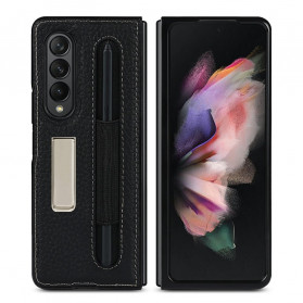 Funda de piel Samsung Galaxy Z Fold 3 5G Soporte Litchi