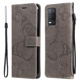 Funda de mariposas y solapa oblicua del Realme 8 5G