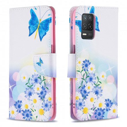 Funda Realme 8 5G Mariposas y flores pintadas