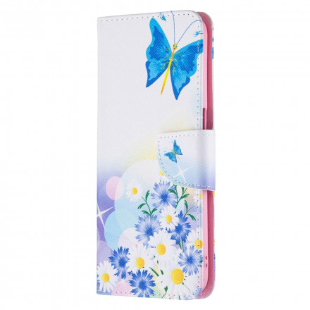 Funda Realme 8 5G Mariposas y flores pintadas