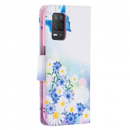 Funda Realme 8 5G Mariposas y flores pintadas