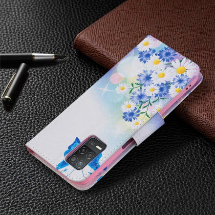 Funda Realme 8 5G Mariposas y flores pintadas