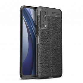 Funda Vivo Y72 5G Efecto Cuero Línea Doble Lichi