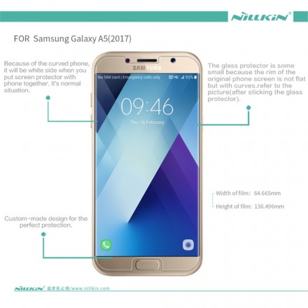 Protección de cristal templado para Samsung Galaxy A5 2017 Protección de cristal templado para Samsung Galaxy A5 2017