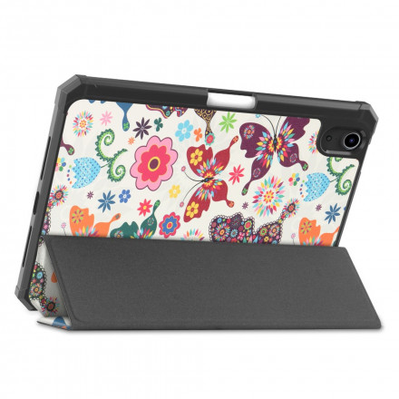 Smart Funda iPad Mini 6 (2021) Stylus Funda Vintage Flowers