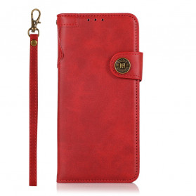 Funda Realme C21 Botón de piel sintética KHAZNEH