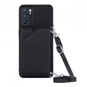 Estuche Oppo Reno 6 5G Estuche de tarjeta con colgante para el hombro