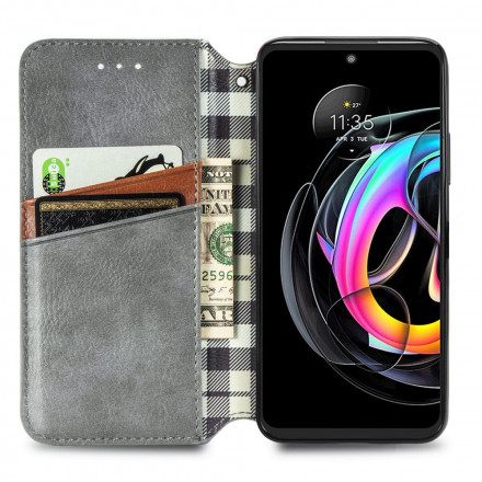 Funda Flip Cover Motorola Edge 20 Lite Polipiel Textura Diamante