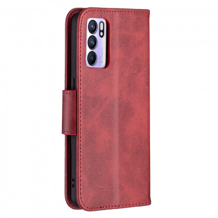 Funda lisa Oppo Reno 6 5G solapa oblicua