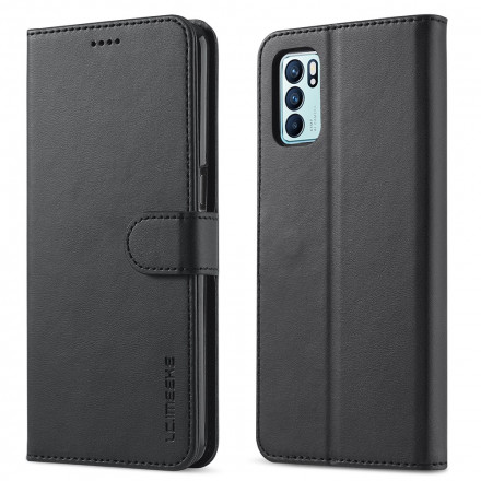 Oppo Reno 6 5G LC.IMEEKE Funda efecto piel